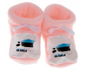 Chausson bébé Estonia maps de couleur Rose