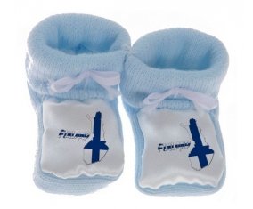 Chausson bébé Finland maps de couleur Bleu
