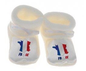 Chausson bébé France maps de couleur Blanc