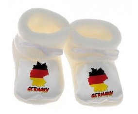 Chausson bébé Germany maps de couleur Blanc