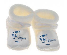 Chausson bébé Greece maps de couleur Blanc