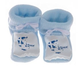 Chausson bébé Greece maps de couleur Bleu