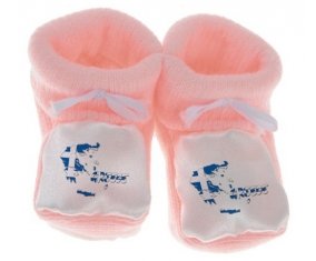 Chausson bébé Greece maps de couleur Rose