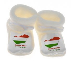 Chausson bébé Hungary maps de couleur Blanc