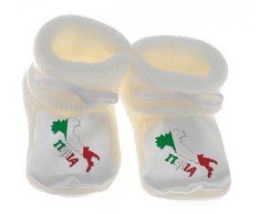 Chausson bébé Italia maps de couleur Blanc