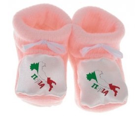 Chausson bébé Italia maps de couleur Rose