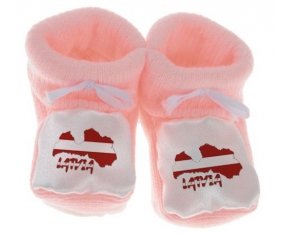 Chausson bébé Latvia maps de couleur Rose