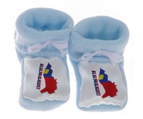 Chausson bébé Liechtenstein maps de couleur Bleu