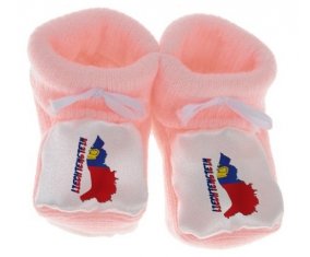 Chausson bébé Liechtenstein maps de couleur Rose