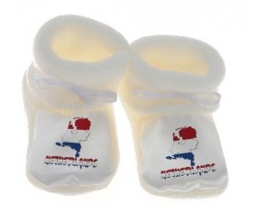 Chausson bébé Netherland maps de couleur Blanc
