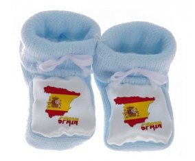 Chausson bébé Spain maps de couleur Bleu