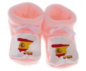 Chausson bébé Spain maps de couleur Rose