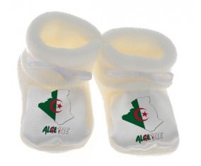 Chausson bébé Algerie maps de couleur Blanc