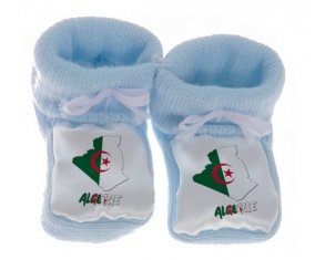 Chausson bébé Algerie maps de couleur Bleu