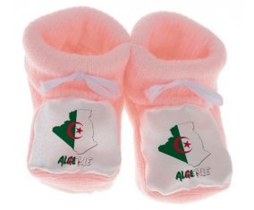 Chausson bébé Algerie maps de couleur Rose