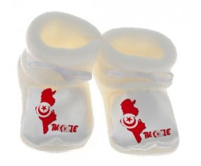 Chausson bébé Tunisie maps de couleur Blanc
