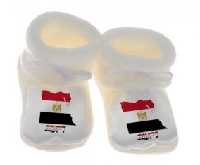 Chausson bébé Egypt maps de couleur Blanc