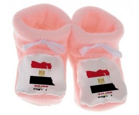 Chausson bébé Egypt maps de couleur Rose