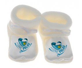 Chausson bébé I Love Palau de couleur Blanc
