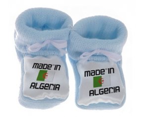 Chausson bébé Made in algeria design 1 de couleur Bleu