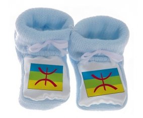 Chausson bébé Drapeau Amazigh de couleur Bleu