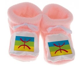 Chausson bébé Drapeau Amazigh de couleur Rose