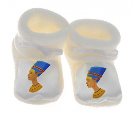 Chausson bébé Néfertiti de couleur Blanc