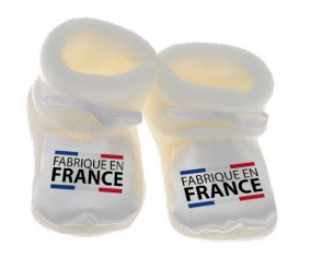 Chausson bébé Fabriqué en France de couleur Blanc