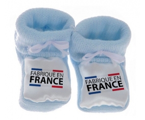 Chausson bébé Fabriqué en France de couleur Bleu