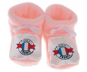 Chausson bébé Made in France design 1 de couleur Rose