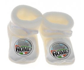 Chausson bébé Ville de Rome de couleur Blanc