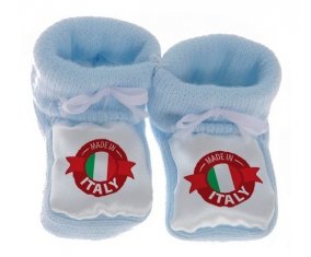 Chausson bébé Made in Italie design 1 de couleur Bleu