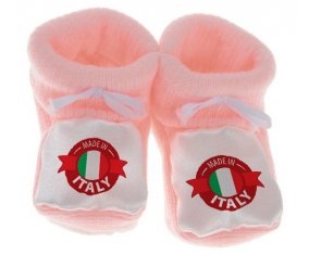 Chausson bébé Made in Italie design 1 de couleur Rose