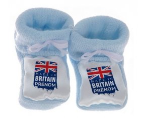 Chausson bébé Made in Britain design 1 de couleur Bleu