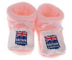 Chausson bébé Made in Britain design 1 de couleur Rose