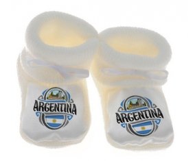 Chausson bébé Flag Argentina de couleur Blanc