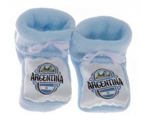 Chausson bébé Flag Argentina de couleur Bleu