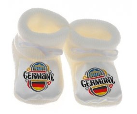 Chausson bébé Flag Germany de couleur Blanc