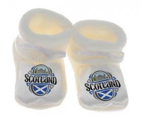 Chausson bébé Flag Scotland de couleur Blanc