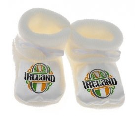 Chausson bébé Flag Ireland de couleur Blanc