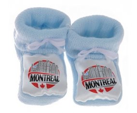 Chausson bébé Ville de Montreal de couleur Bleu