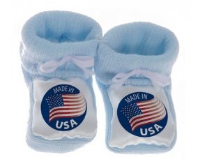 Chausson bébé Made in USA de couleur Bleu