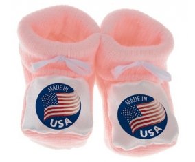Chausson bébé Made in USA de couleur Rose