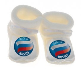Chausson bébé Made in RUSSIA de couleur Blanc