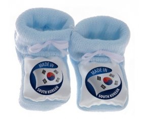 Chausson bébé Made in SOUTH KOREAN de couleur Bleu