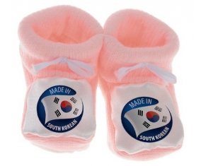 Chausson bébé Made in SOUTH KOREAN de couleur Rose