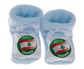 Chausson bébé Made in LEBANON de couleur Bleu