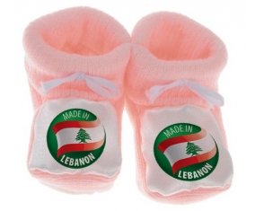 Chausson bébé Made in LEBANON de couleur Rose