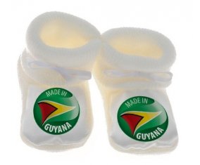 Chausson bébé Made in GUYANA de couleur Blanc