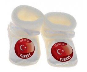 Chausson bébé Made in TURKEY de couleur Blanc